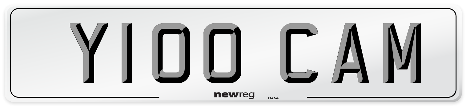 Y100 CAM Number Plate from New Reg
